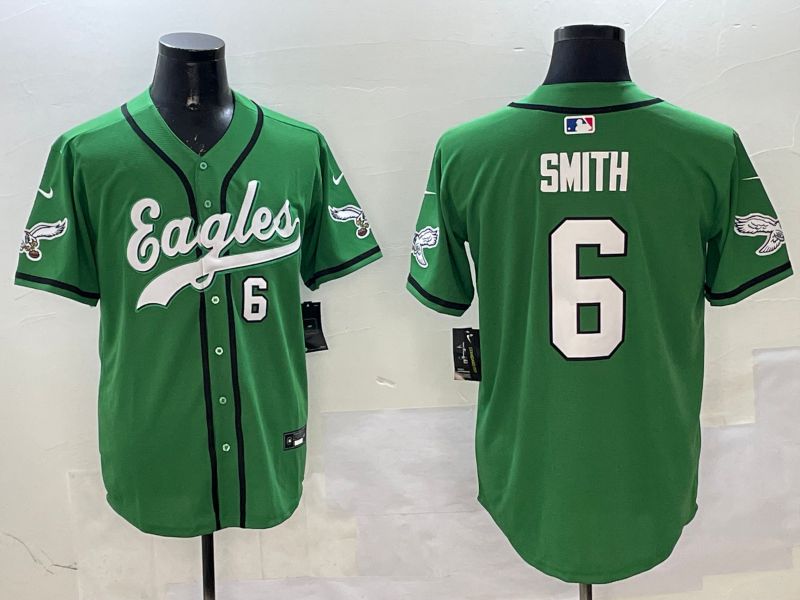 Men Philadelphia Eagles #6 Smith Green three generations Jointly Name 2025 Nike Limited NFL Jersey style 1
